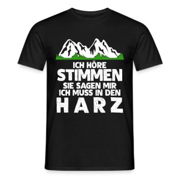 Harz Wandern Urlaub Brocken - Männer T-Shirt - Schwarz - Vorne - AI Model Male 178 light (178cm)