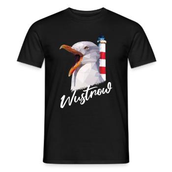 Wustrow Ostsee Urlaub Küste Möwe norddeutsch - Männer T-Shirt - Schwarz - Vorne - AI Model Male 178 light (178cm)