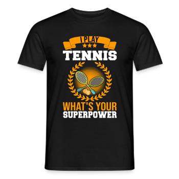 Tennis tennis tennis court de tennis - T-shirt homme - noir - Devant - AI Model Male 178 light (178cm)