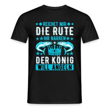 Reichet mir die Rute ihr Narren Angeln - Männer T-Shirt - Schwarz - Vorne - AI Model Male 178 light (178cm)