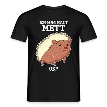 Mettigel Hackfleisch Ich mag Mett - Männer T-Shirt - Schwarz - Vorne - AI Model Male 178 light (178cm)