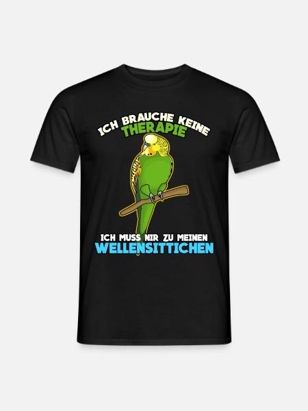 Wellensittiche Wellensittich - Männer T-Shirt - Schwarz