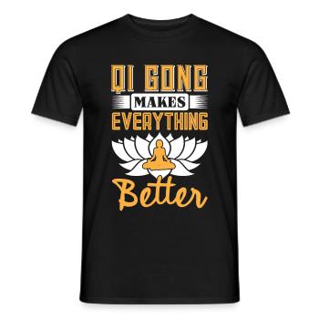 Qi Gong makes everything better - T-shirt homme - noir - Devant - AI Model Male 178 light (178cm)