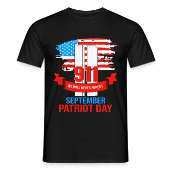 Pattriot Day 9-11 20 Year Anniversary Remembrance - Men's T-Shirt - black - Front - AI Model Male 178 light (178cm)