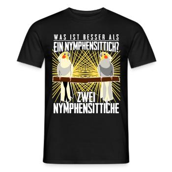 Nymphensittich Zwei Nymphensittiche - Männer T-Shirt - Schwarz - Vorne - AI Model Male 178 light (178cm)
