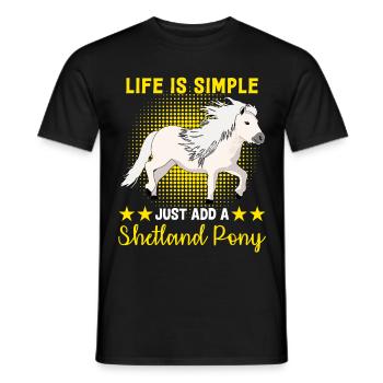 Shetland Pony Riding Shetland Pony Shetty - Men's T-Shirt - black - Front - AI Model Male 178 light (178cm)