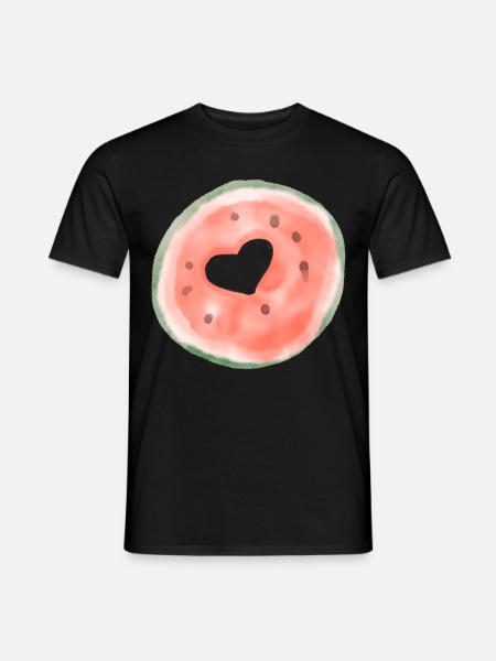Melonin sydän - Miesten T-paita - musta