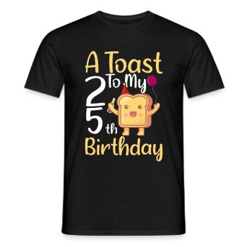 25th Birthday Birthday Gift - Men's T-Shirt - black - Front - AI Model Male 178 light (178cm)