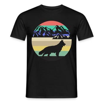 Shepherd Dogs Mountains White Shepherd Dog - Men's T-Shirt - black - Front - AI Model Male 178 light (178cm)