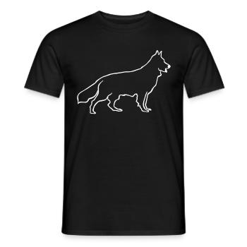 Shepherd Dogs Lines White Shepherd Dog - Men's T-Shirt - black - Front - AI Model Male 178 light (178cm)