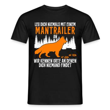 Mantrailing Hund Suchhund Mantrailer - Männer T-Shirt - Schwarz - Vorne - AI Model Male 178 light (178cm)