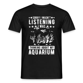 Désolé I Wasn’t Listening Thinking About Aquarium - T-shirt homme - noir - Devant - AI Model Male 178 light (178cm)