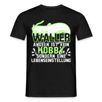 Waller Angeln Fischen Fischer Angler - Männer T-Shirt - Schwarz - Vorne - AI Model Male 178 light (178cm)