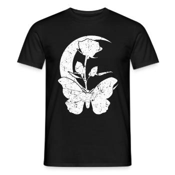 Moths Moon Rose Moth - Men's T-Shirt - black - Front - AI Model Male 178 light (178cm)