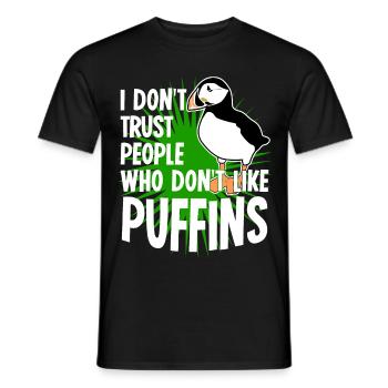 Puffin Rengaine de perroquet - T-shirt homme - noir - Devant - AI Model Male 178 light (178cm)