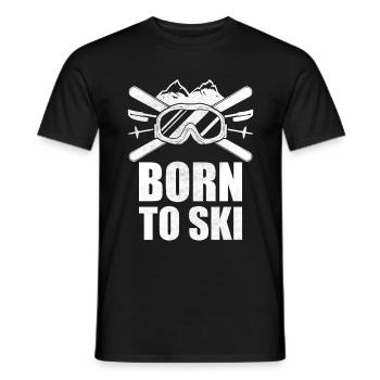 Born To Ski Ski Slope Apres Ski - Men's T-Shirt - black - Front - AI Model Male 178 light (178cm)