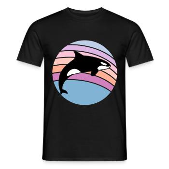 Orca Wale Ozean Geschenk Motiv - Männer T-Shirt - Schwarz - Vorne - AI Model Male 178 light (178cm)