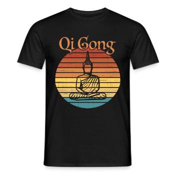 Qi Gong Chi Gong Qigong - T-shirt homme - noir - Devant - AI Model Male 178 light (178cm)