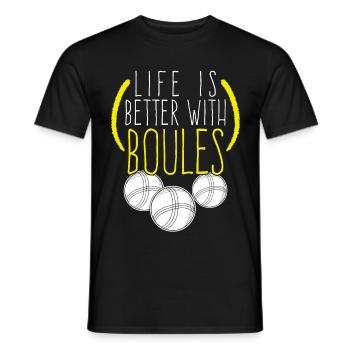 Pétanque Boule Boccia Boulekugeln - T-shirt homme - noir - Devant - AI Model Male 178 light (178cm)