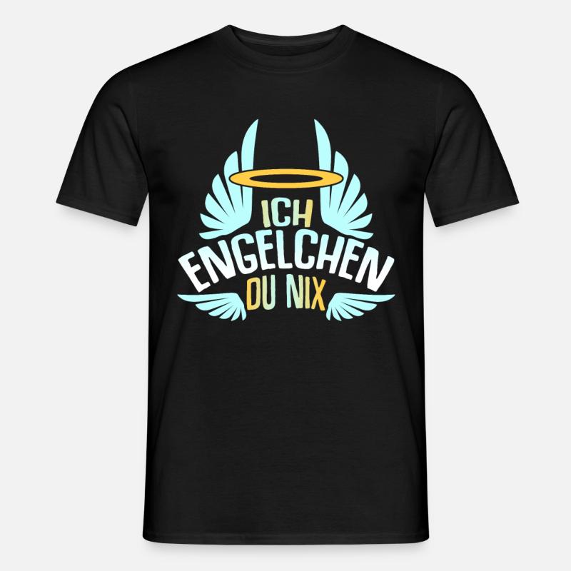 Engelchen Bengelchen Spruch Engel Bengel - Männer T-Shirt - Schwarz
