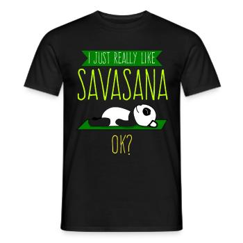 Savasana Panda Pandabär Yoga - Männer T-Shirt - Schwarz - Vorne - AI Model Male 178 light (178cm)