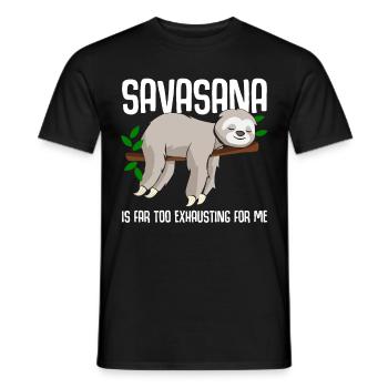Savasana Faultier Yoga - Männer T-Shirt - Schwarz - Vorne - AI Model Male 178 light (178cm)