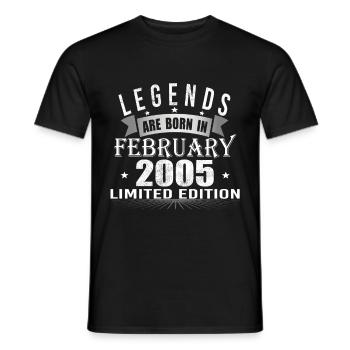 Legends are born in February 2005 Limited Edition - Männer T-Shirt - Schwarz - Vorne - AI Model Male 178 light (178cm)
