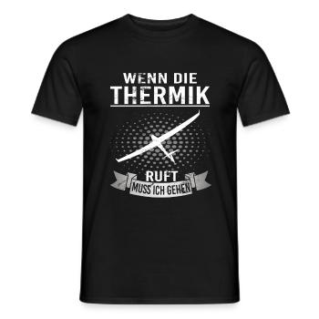 Wenn die Thermik ruft muss ich gehen - Männer T-Shirt - Schwarz - Vorne - AI Model Male 178 light (178cm)