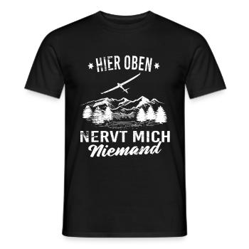 Hier oben nervt mich niemand - Männer T-Shirt - Schwarz - Vorne - AI Model Male 178 light (178cm)
