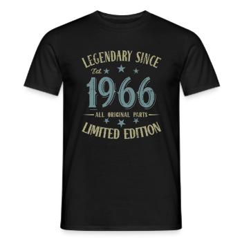 Legendary since born in 1966 Birthday - Men's T-Shirt - black - Front - AI Model Male 178 light (178cm)