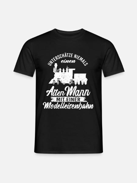 Eisenbahn Dampflok Lokomotiven Züge Opa - Männer T-Shirt - Schwarz