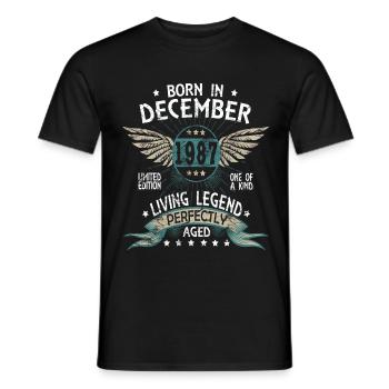 Legends born in December 1987 - Männer T-Shirt - Schwarz - Vorne - AI Model Male 178 light (178cm)