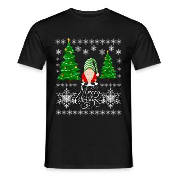 Elfe de Noël avec casquette de Noël - T-shirt homme - noir - Devant - AI Model Male 178 light (178cm)