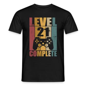 21. Geburtstag Level 21 Complete Gamer 21 Jahre - Männer T-Shirt - Schwarz - Vorne - AI Model Male 178 light (178cm)