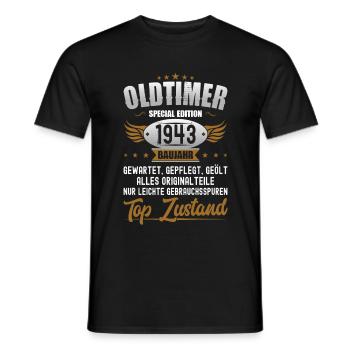 Oldtimer Construit en 1943 Born Birthday Born - T-shirt homme - noir - Devant - AI Model Male 178 light (178cm)