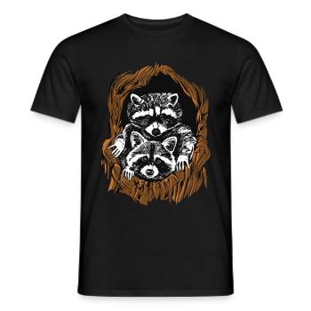Waschbär Waschbären Raton laveur - T-shirt homme - noir - Devant - AI Model Male 178 light (178cm)