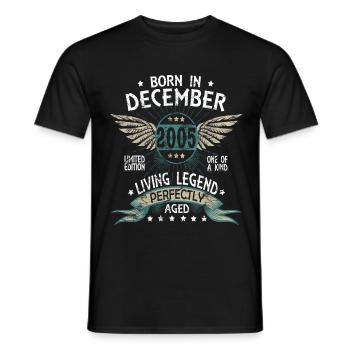 Born in December 2005 - Männer T-Shirt - Schwarz - Vorne - AI Model Male 178 light (178cm)