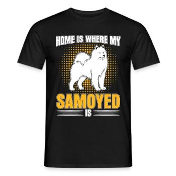 Samojede Samoyed dog Samoyede Hund - Männer T-Shirt - Schwarz - Vorne - AI Model Male 178 light (178cm)