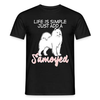 Samojede dog Samoyede Samoyed Hunde Hund - Männer T-Shirt - Schwarz - Vorne - AI Model Male 178 light (178cm)