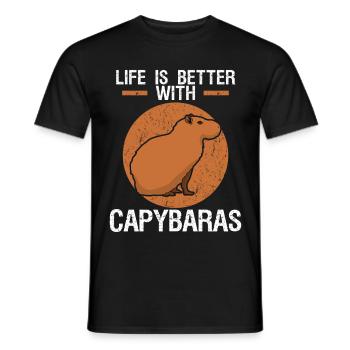 Capybara Joke Capybara Capybaras - Men's T-Shirt - black - Front - AI Model Male 178 light (178cm)