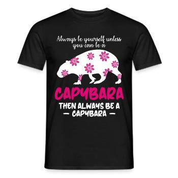 Capybara Saying Capybara Capybaras - Men's T-Shirt - black - Front - AI Model Male 178 light (178cm)