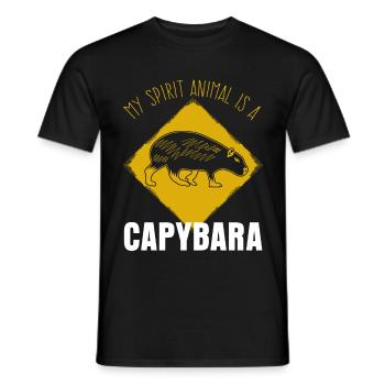 Capybara's capybara joke Capybara - Men's T-Shirt - black - Front - AI Model Male 178 light (178cm)