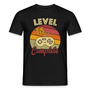 16 Geburtstag Level 16 Complete Gamer Geschenk - Männer T-Shirt - Schwarz - Vorne - AI Model Male 178 light (178cm)