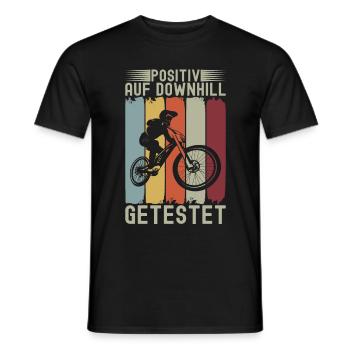 Positiv Auf Mountainbike Downhill Mtb Radfahrer - Männer T-Shirt - Schwarz - Vorne - AI Model Male 178 light (178cm)