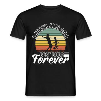 Vatertag Papa Und Sohn Fußball - Männer T-Shirt - Schwarz - Vorne - AI Model Male 178 light (178cm)