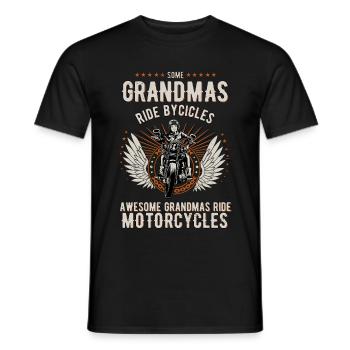 Biker-Grandma Morradfahrer - Motorcycle - Men's T-Shirt - black - Front - AI Model Male 178 light (178cm)