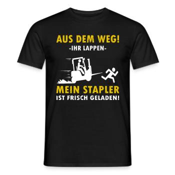 Aus dem Weg Gabelstaplerfahrer Fachlagerist - Männer T-Shirt - Schwarz - Vorne - AI Model Male 178 light (178cm)