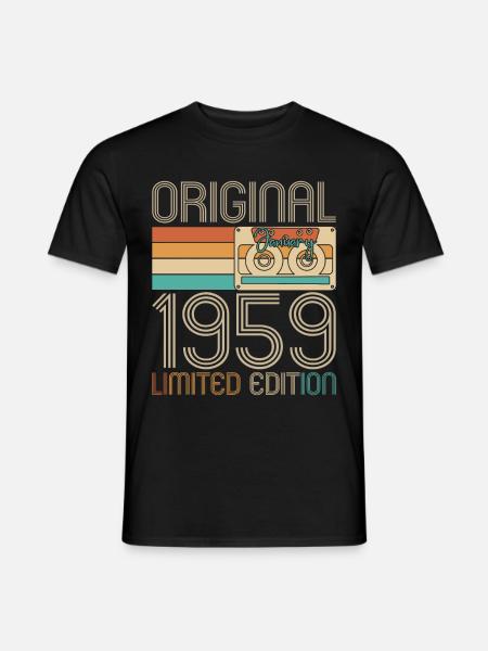 Born 1959 Born January Original Birthday - Men's T-Shirt - black
