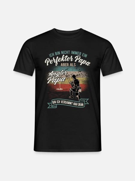 Sohn geschenk für Angler Papa - Männer T-Shirt - Schwarz