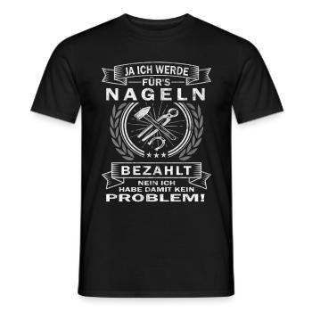 Hufschmied Pferd Reiterin Westernreiten - Männer T-Shirt - Schwarz - Vorne - AI Model Male 178 light (178cm)